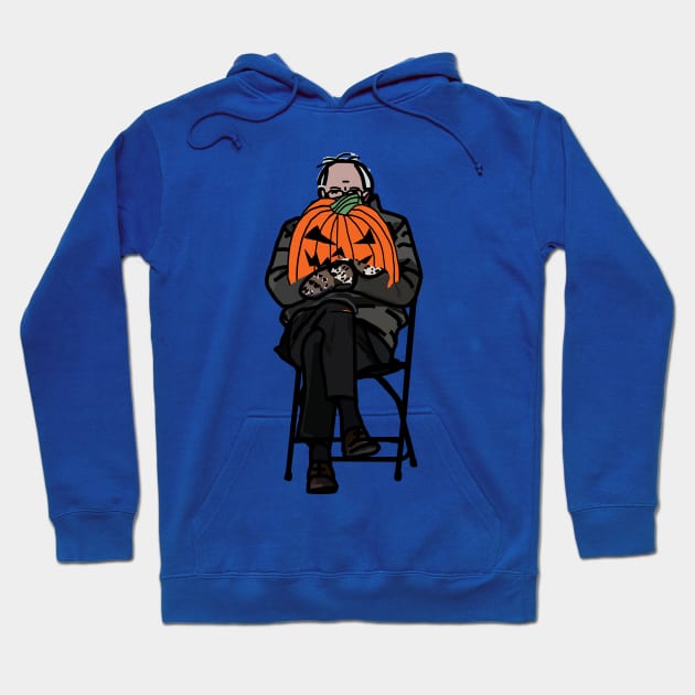 Bernie Sanders with Halloween Horror Pumpkin Hoodie by ellenhenryart